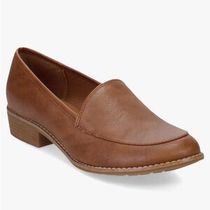 Classic Tan Slip-On Loafer with Low Heel